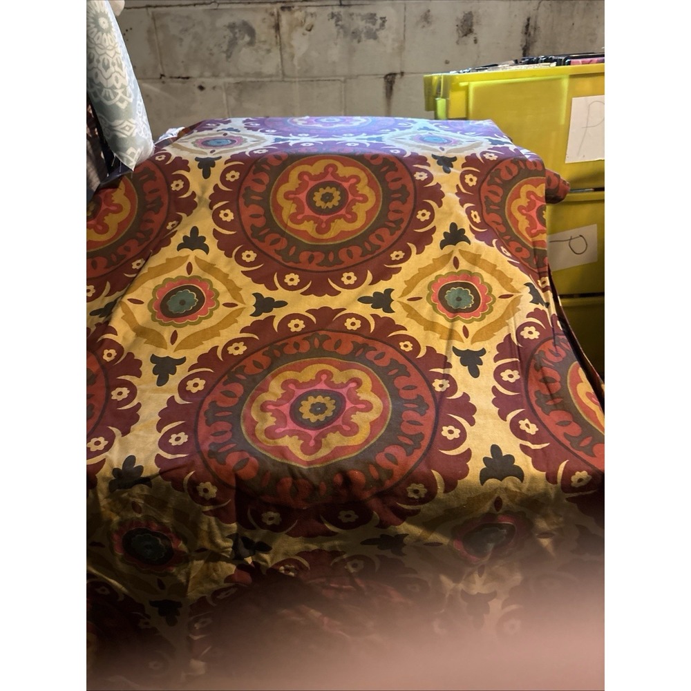 Waverly Fabric Solar Flair Modern Essentials Brown Mustard Burgundy Floral Yard